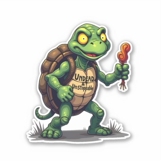 Zombie Turtle Aufkleber (Vorderseite)