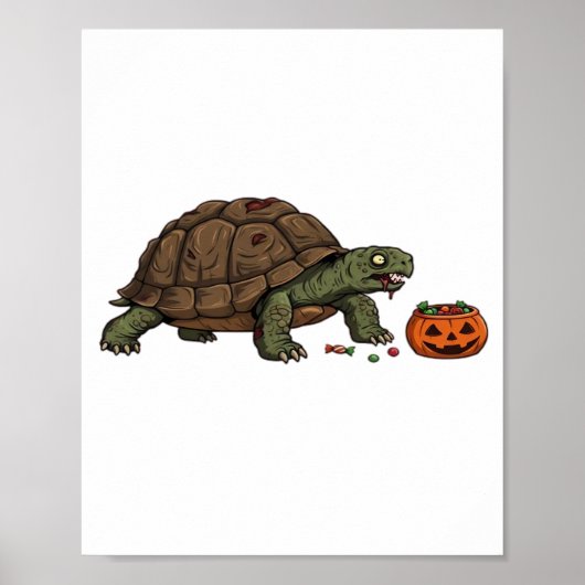 Zombie Turtle Candy Crawl - Gruseliger langsamer H Poster (Vorne)