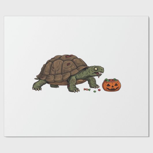 Zombie Turtle Candy Crawl - Spooky Slow Halloween  Geschenkpapier (Flach)