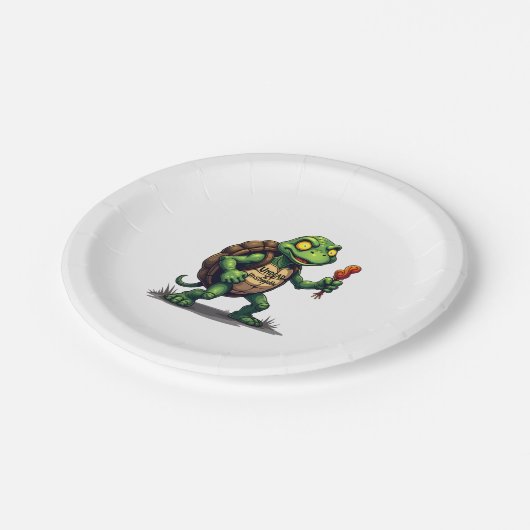 Zombie Turtle Pappteller (Schrägansicht)