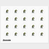 Zombie Turtle Runder Aufkleber (Blatt)