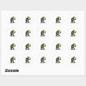 Zombie Turtle Runder Aufkleber (Blatt)