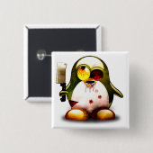 Zombie Tux (Linux Tux) Button (Vorne & Hinten)