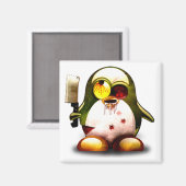 Zombie Tux (Linux Tux) Magnet (Vorderseite/Rückseite)