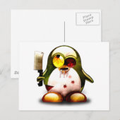 Zombie Tux (Linux Tux) Postkarte (Vorne/Hinten)