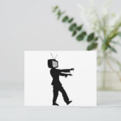 Zombie TV Postkarte (Stehend Vorderseite)