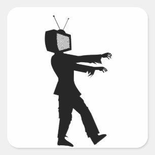 Zombie TV Quadratischer Aufkleber