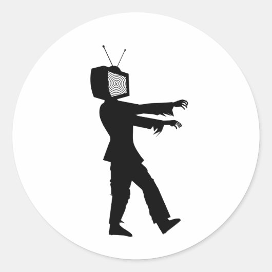 Zombie TV Typ von Chillee Wilson Runder Aufkleber (Vorderseite)
