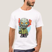 ZOMBIE-Typ mit Mittelfinger, leicht T-Shirt (Vorderseite)