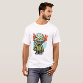 ZOMBIE-Typ mit Mittelfinger, leicht T-Shirt (Vorne ganz)