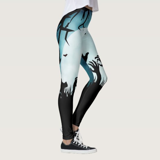 Zombie übergibt alle über Druck-Halloween-Leggings Leggings (Rechts)