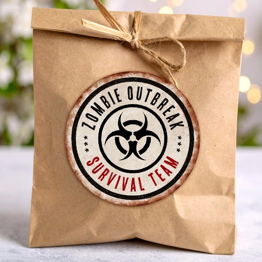 Zombie-Überlebenskader Runder Aufkleber