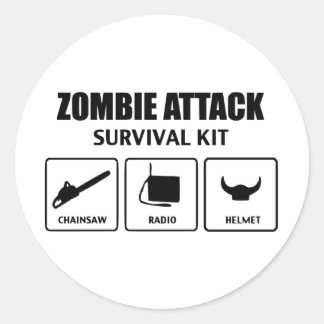Zombie-Überlebenskit Runder Aufkleber