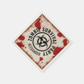 Zombie-Überlebungs-Party mit rostigem Zeichen und Serviette (Ecke)