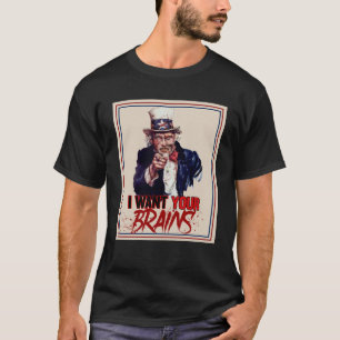 Zombie Uncle Sam I Wollte dein Gehirn Halloween Sw T-Shirt