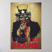 Zombie Uncle Sam Print Poster (Vorne)