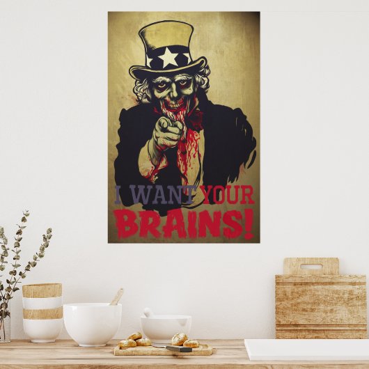 Zombie Uncle Sam Print Poster (Küche)