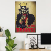 Zombie Uncle Sam Print Poster (Heimbüro)
