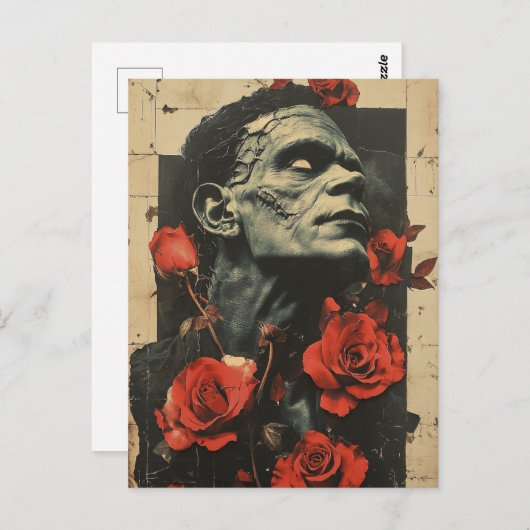 Zombie und Rose Postkarte (Vorne/Hinten)