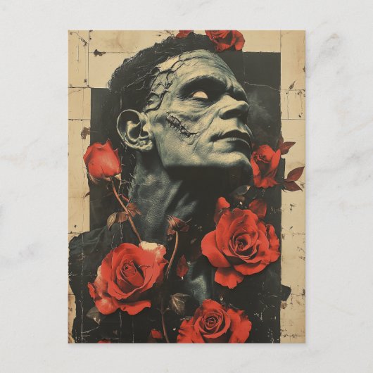 Zombie und Rose Postkarte (Vorderseite)