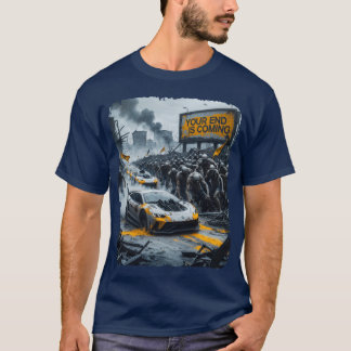 Zombie und schnelles Auto Dein Ende kommt post ret T-Shirt