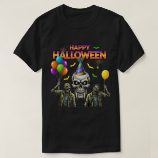 Zombie und Skull Happy Halloween Party T-Shirt