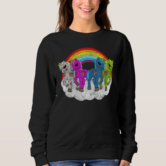 Zombie Unicorn Apocalypse Creatures Halloween Zomb Sweatshirt (Vorderseite)