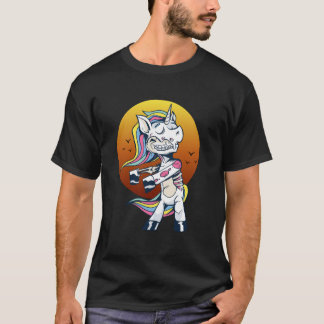 Zombie Unicorn Apokalypse Fantasy Sunset Style T-Shirt