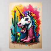 Zombie Unicorn Art Poster oder Decoupage Paper (Vorne)