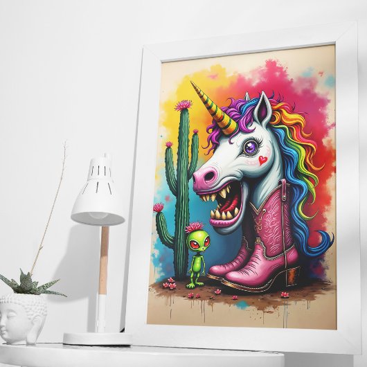 Zombie Unicorn Art Poster oder Decoupage Paper