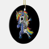 Zombie Unicorn Dabbing Skelett Keramik Ornament (Rechts)