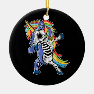 Zombie Unicorn Dabbing Skelett Keramik Ornament