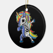 Zombie Unicorn Dabbing Skelett Keramik Ornament (Links)