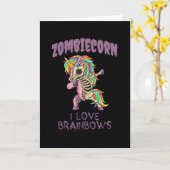 Zombie Unicorn Halloween Dab Zombiecorn Karte (Gelbe Blume)
