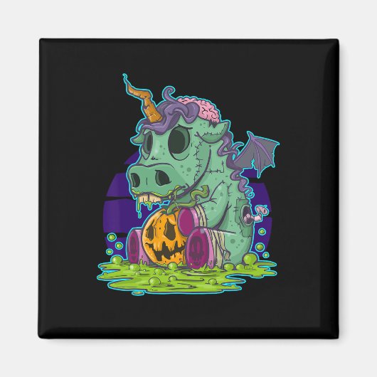 Zombie Unicorn Halloween Kostüm Ghost-Mummy Magnet (Vorne)