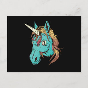 Zombie Unicorn Head Postkarte
