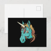 Zombie Unicorn Head Postkarte (Vorne/Hinten)