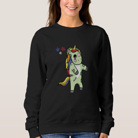 Zombie Unicorn Magical Unicorn Halloween Zombie Sweatshirt (Vorderseite)