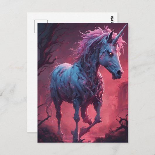 Zombie Unicorn Postkarte (Vorne/Hinten)