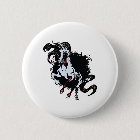 Zombie Unicorn Stehend Button (Vorderseite)