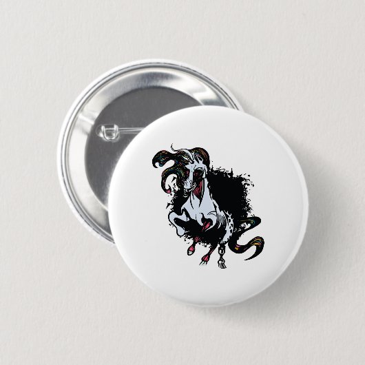 Zombie Unicorn Stehend Button (Vorne & Hinten)