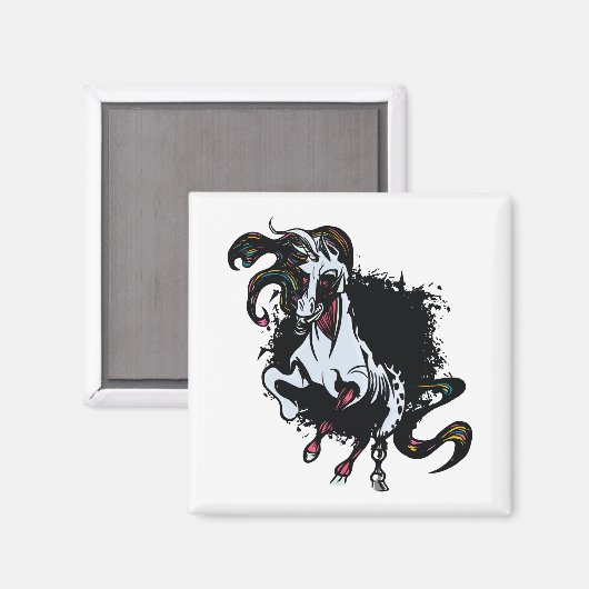 Zombie Unicorn Stehend Magnet (Vorderseite/Rückseite)
