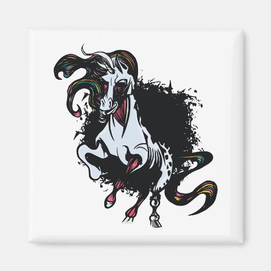 Zombie Unicorn Stehend Magnet (Vorne)