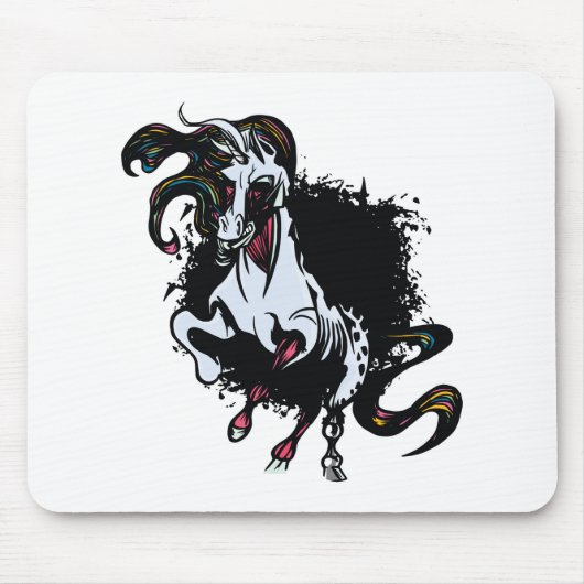 Zombie Unicorn Stehend Mousepad (Vorne)