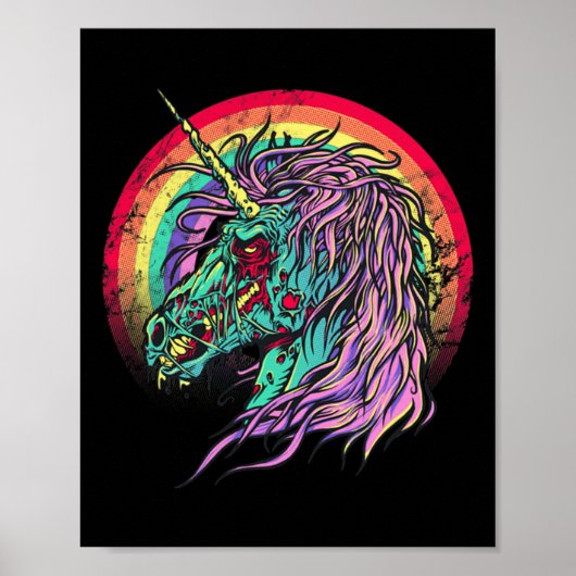 Zombie Unicorn Unicorn Halloween Poster (Vorne)
