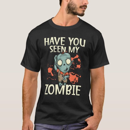 Zombie Untot Monster Halloween Trick oder Trete T-Shirt (Vorderseite)