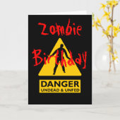 Zombie-untoter und Unfed Geburtstag Karte (Gelbe Blume)