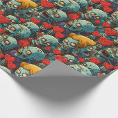 Zombie Valentinstag Geschenkpapier (Ecke)