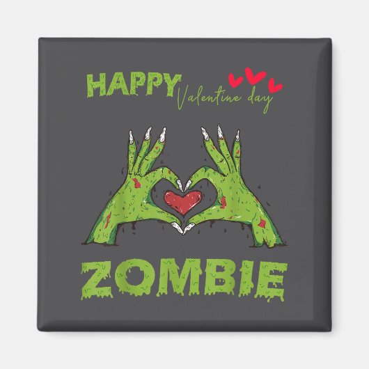 Zombie Valentinstag Handform ein Herz Halloween Magnet (Vorne)