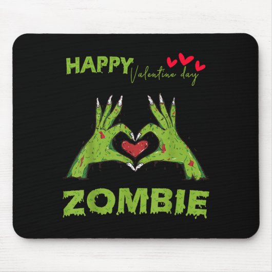 Zombie Valentinstag Handform ein Herz Halloween Mousepad (Vorne)
